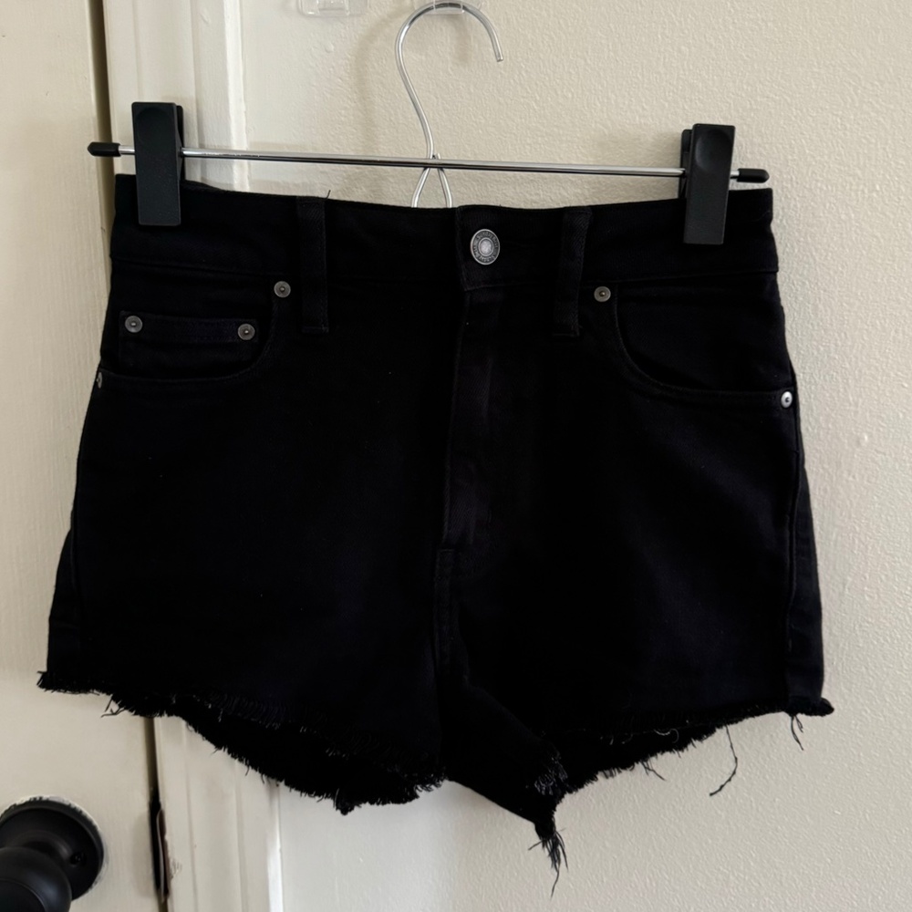 Aritzia Skinny High Rise Soft Black Shorts sz 25